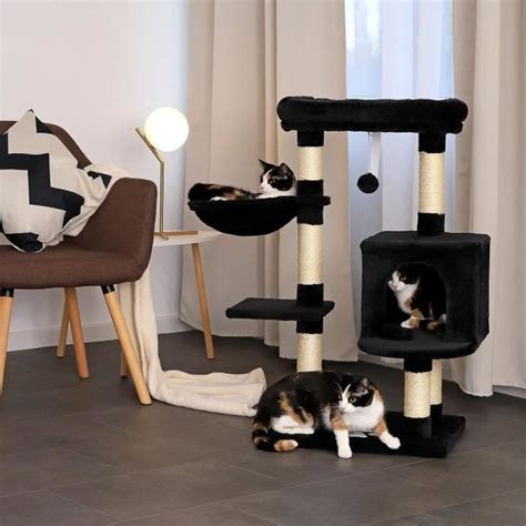 Arbre Chat Arbre Grimper Griffoir Pour Chat Hauteur Cm Noir