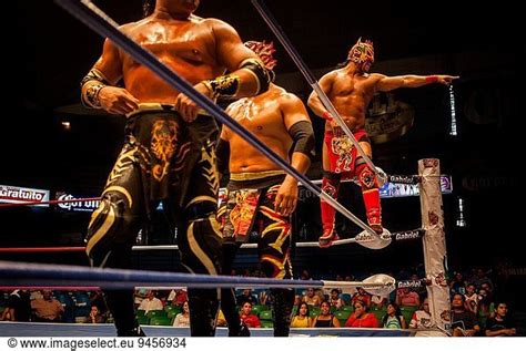 Wrestlers Perform In A Lucha Libre Event In Guadalajara Arena Coliseo