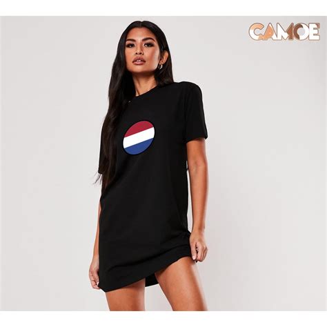 Jual Baju Kaos Tshirt Dress CAMOE Netherlands Flag Bendera Belanda