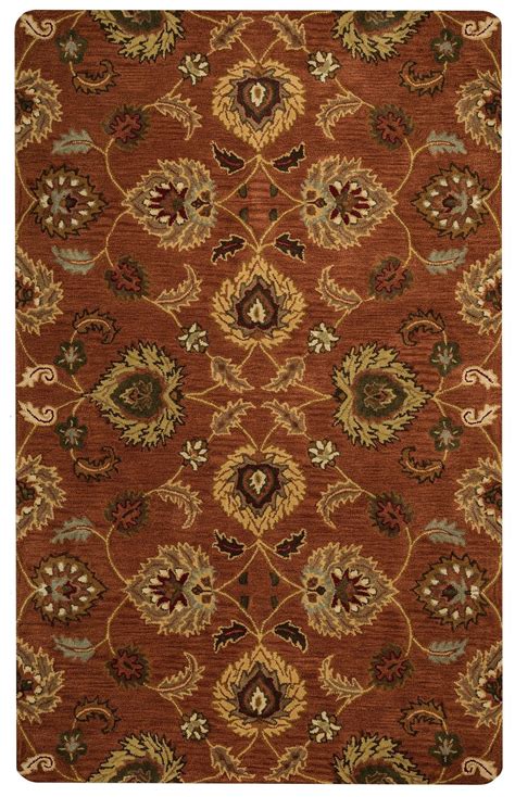 Lamothe Hand Tufted Wool Rust Area Rug Area Rugs Rugs Transitional Rugs