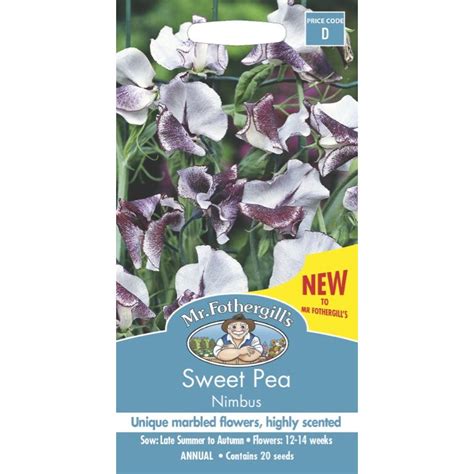 Mr Fothergills Sweet Pea Flowering Seeds Nimbus 20 Pack