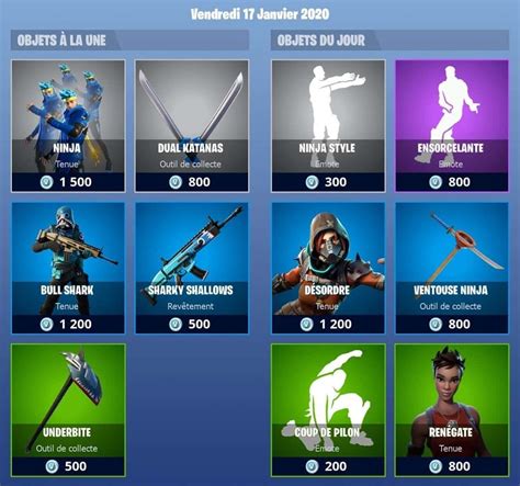 Boutique Fortnite Janvier Ninja Millenium