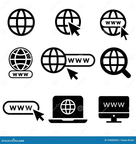 Intranet Vector Icon Set Browser Illustration Sign Collection