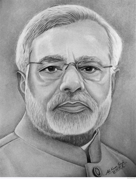 Pencil Sketch Of Narendra Modi - Desi Painters