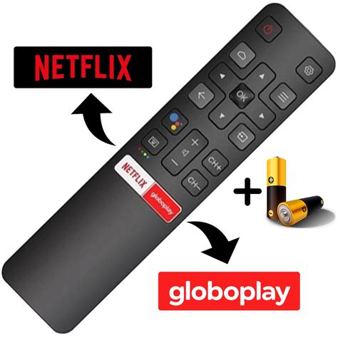 Controle Tv Tcl Smart 4k Android Netflix Globoplay Shopee Brasil