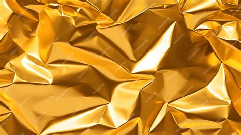 Premium AI Image | Metallic Gold Foil Background with Reflective Surface