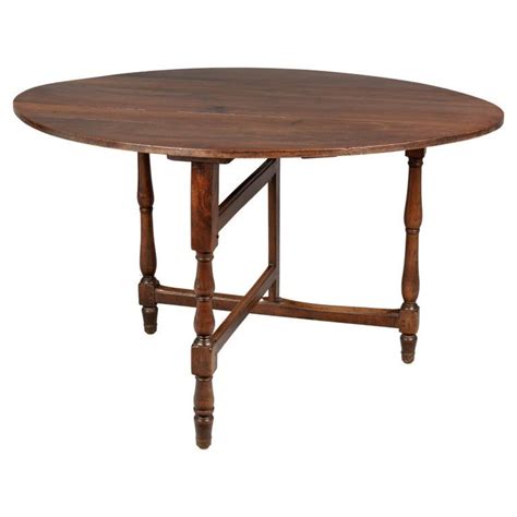 19th Century French Oval Walnut Folding Table Antique French