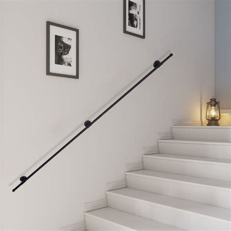 Ft Wall Mount Handrail Industrial Black Handrail Iron Loft Pipe