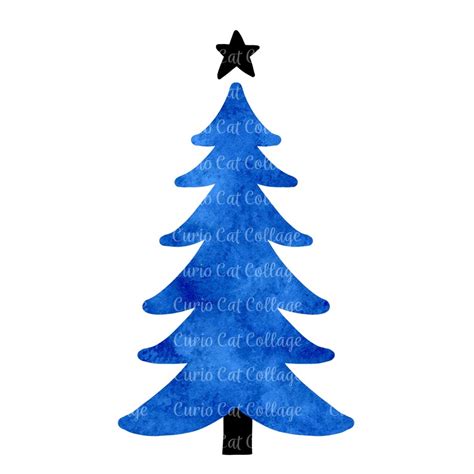 Blue Christmas Tree Clip Art Sublimation Back the Blue 300 DPI PNG With ...