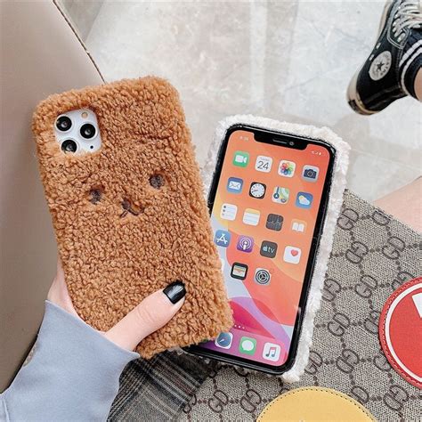 Cute Bear Fur Phone Case For Iphone Pro Max Mini Xs Max Xr Etsy