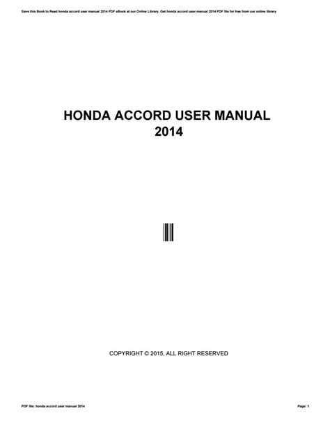 Honda Accord User Manual