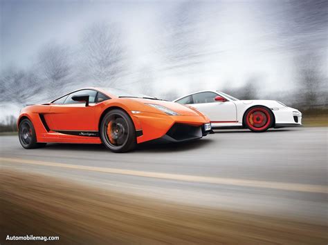 Lamborghini Gallardo Superleggera And Porsche 911 Gt3 Rs Wallpaper