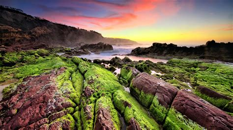 landscape, Sunset, Horizon, Stones, Nature, Mountain, Sea, Sky, Clouds, Moss Wallpapers HD ...