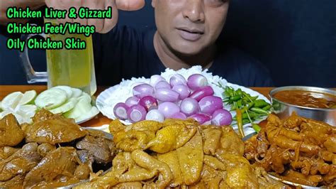 Huge Spicy Chicken Liver Gizzard Curry Oily Chicken Skin Chicken