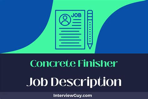 Concrete Finisher Job Description [Updated for 2025]