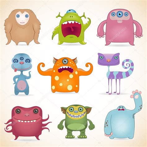 Cartoon Monsters Set Stock Vector Image By ©genestro 46545023