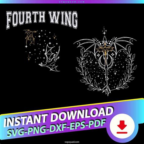 Fourth Wing Svg Png Bundle Dragon Rider Basgiath War College Cricut