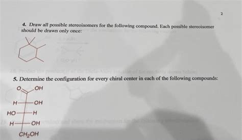 Solved Worksheet Help Draw All Possible Stereoisome