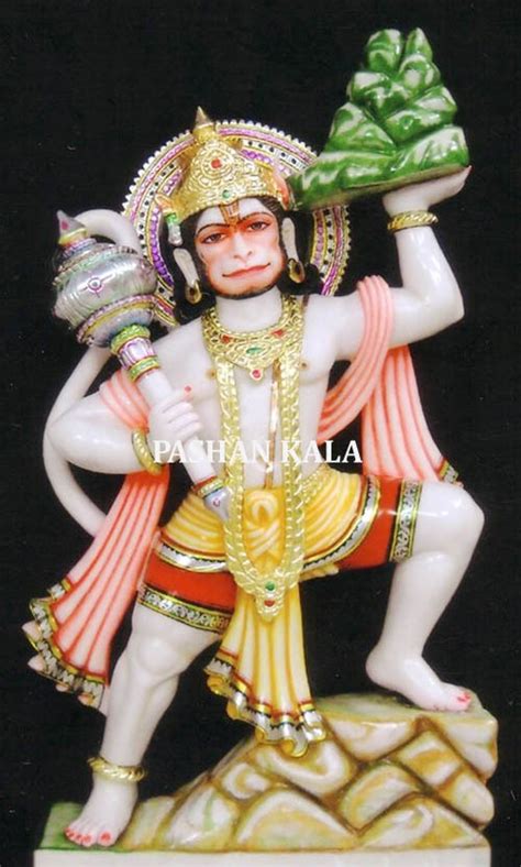 Pashan Kala White Marble Hanuman Statues For Worship Size 12 To 66