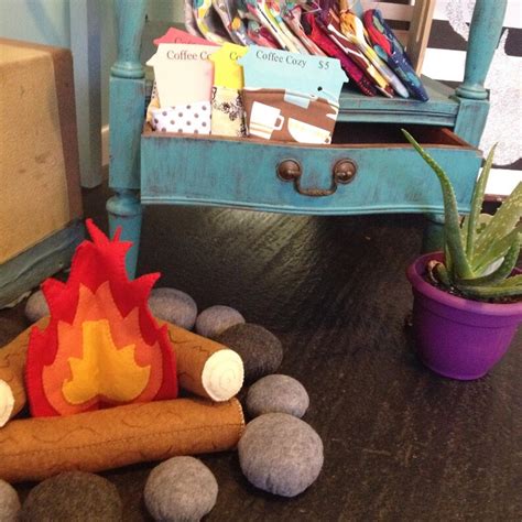 Felt Campfire Plush Playset Flames Logs And Rocks Etsy