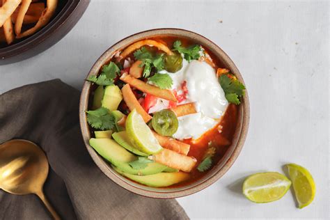 Mexican Tortilla Soup Delicious Spicy Soup With Toppings Sprig And Vine