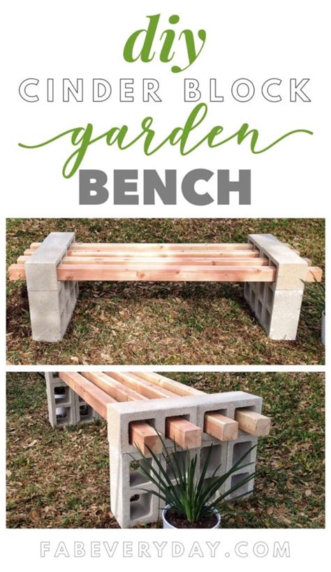 DIY Cinder Block Bench - Fab Everyday