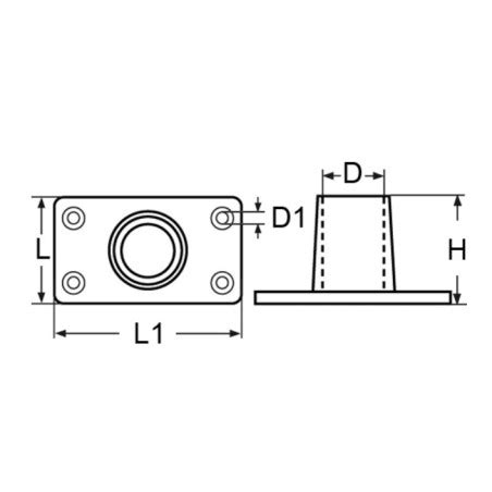 Platine De Balcon Rectangulaire En Inox 316