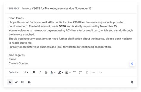 How To Write An Invoice Email Template Tips HoneyBook