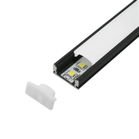 Perfil de Alumínio U Preto 12V 24V 2 Metros IluminaShop Portugal