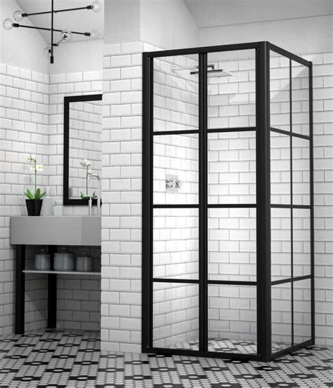 Glass Shower Doors With Black Frame Builders Villa