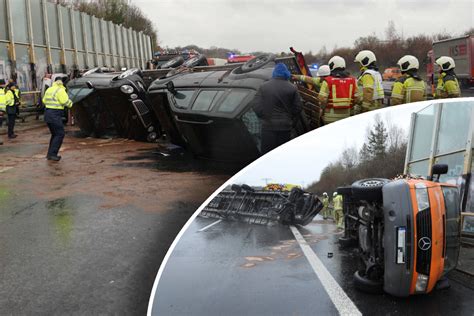 Schwerer Unfall Auf Der A Autotransporter Ger T Ins Schlingern Und