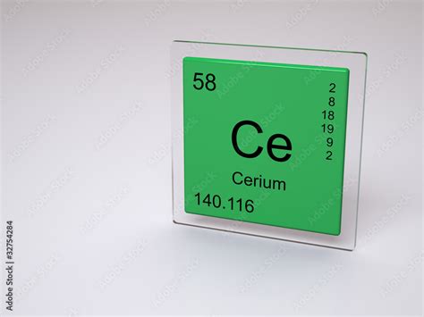 Cerium Symbol Ce Chemical Element Of The Periodic Table Stock