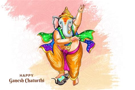 Dios Ganesha ilustración para el feliz Ganesh Chaturthi fondo de la