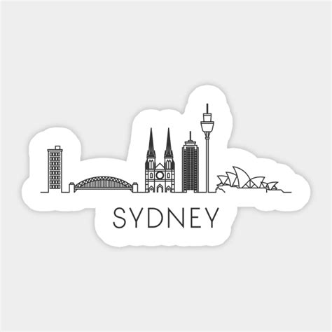 Sydney Skyline Sydney Skyline Sticker Teepublic