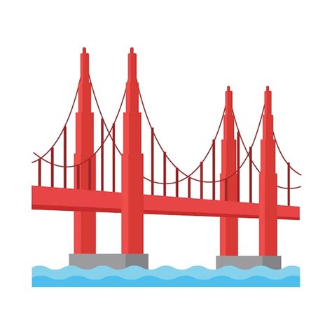 Premium Vector | A cartoon illustration of the golden gate bridge.