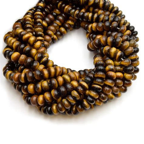 Tiger S Eye Rondelle Beads 6mm 8mm Etsy