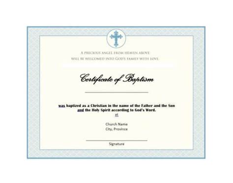 47 Baptism Certificate Templates Free Printable Throughout Simple Christian Baptism