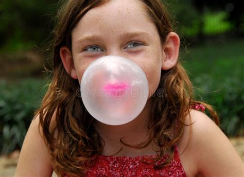 346 Girl Blowing Big Bubble Gum Bubble Stock Photos - Free & Royalty ...