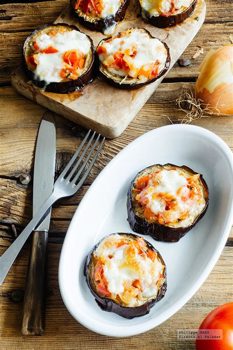 Mini Pizzas De Berenjena Receta