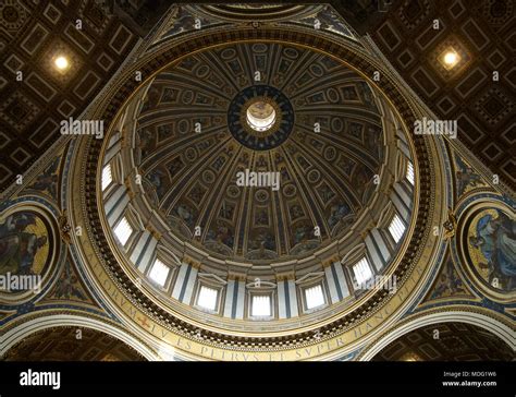 An interior view of the dome in St Peter's Basilica, Rome, Italy Stock Photo - Alamy