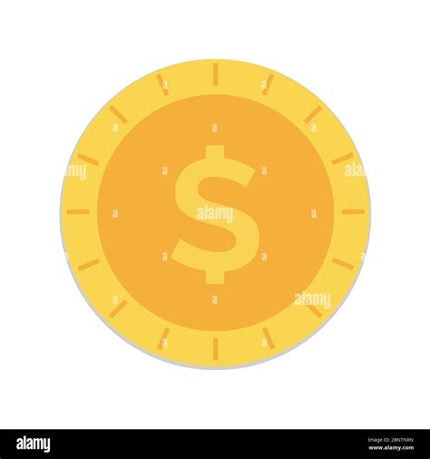 Icon Gold Coin Dollar Coins Money Icon Vector Isolated On White