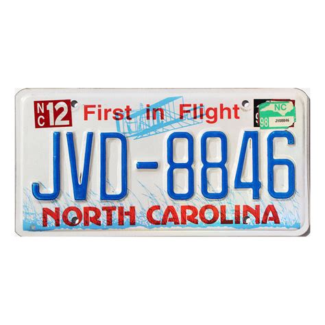 1998 North Carolina #JVD-8846 | Old NC License Plates