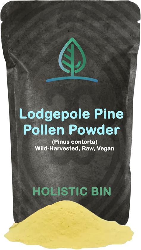 Holistic Bin Organic Pine Pollen Powder Pharmaceutical Grade Wild Harvested Golden