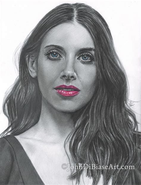 Alison Brie Freehand Graphite And Colored Pencil Portrait The Artwork