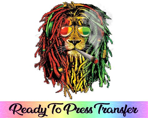 Rasta Lion Reggae Cannabis Weed Leaf 420 Ready To Press Etsy