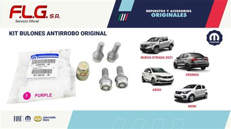 Kit Bulones Antirrobo Original Fiat Cronos 2018 FLG S A