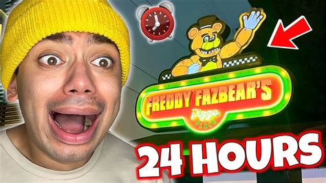 24 Hour Overnight In Freddy Fazbear S Pizza Place In Real Life Youtube