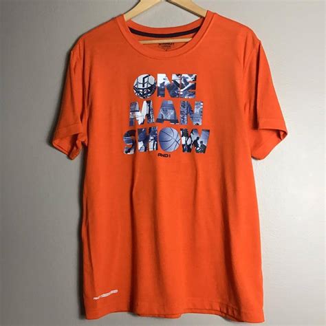 Streetwear And1 One Man Show Orange Large T Shirt Grailed