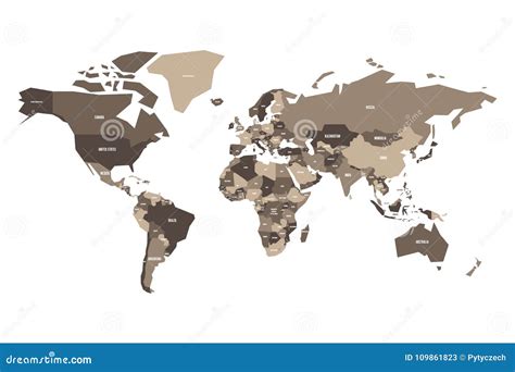 Politische Karte Der Welt Vereinfachte Vektorkarte Vektor Abbildung