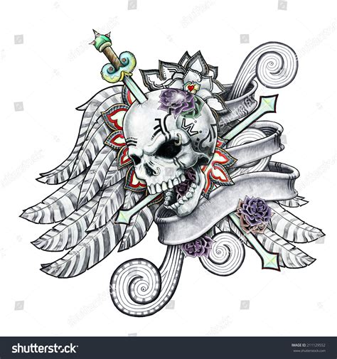 Skull Wing Sword Banner Stock Photo Shutterstock